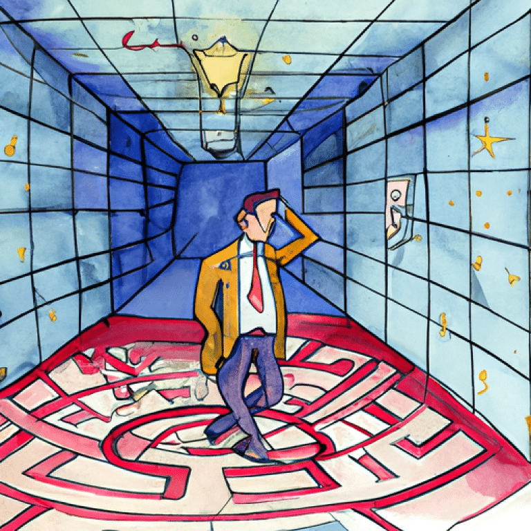 entrepreneur naviguant dans un labyrinth 512x512 89806418
